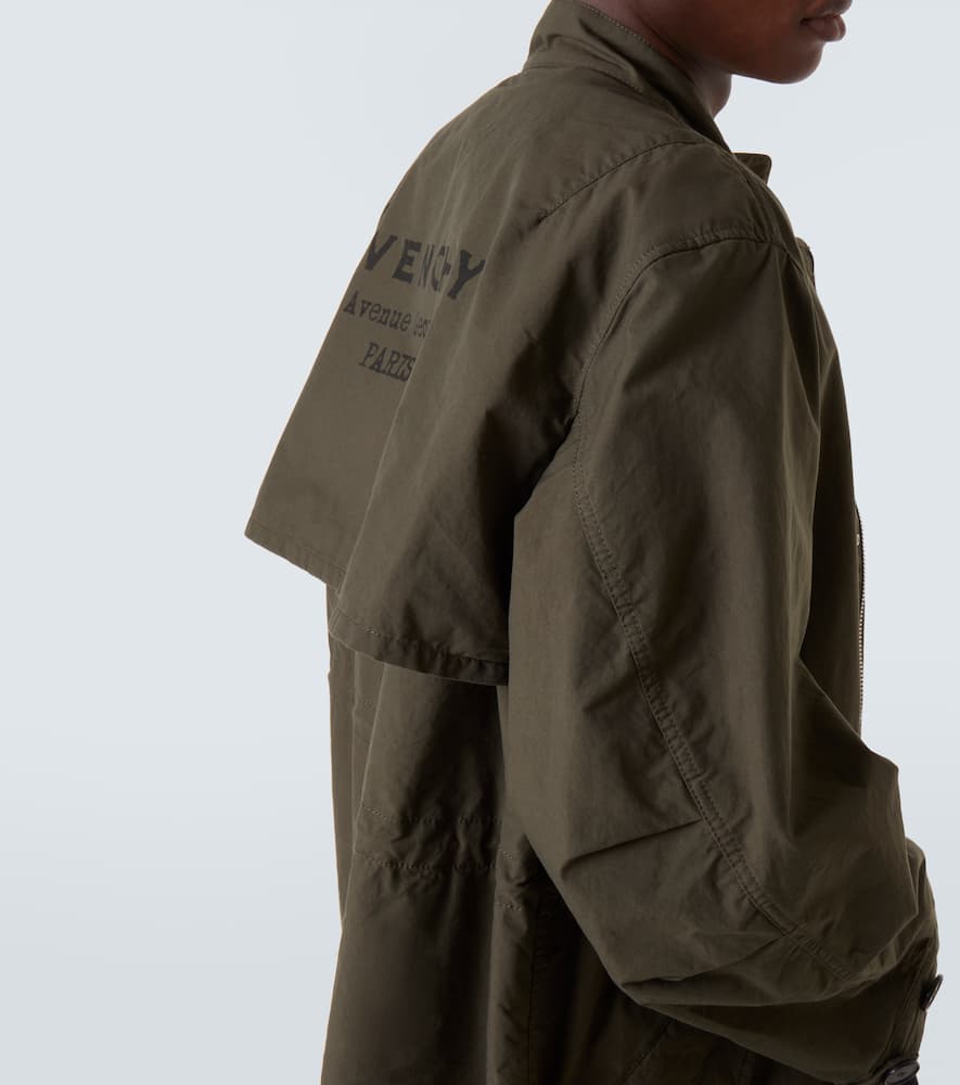 Givenchy Stamp Cotton-blend Raincoat In Green