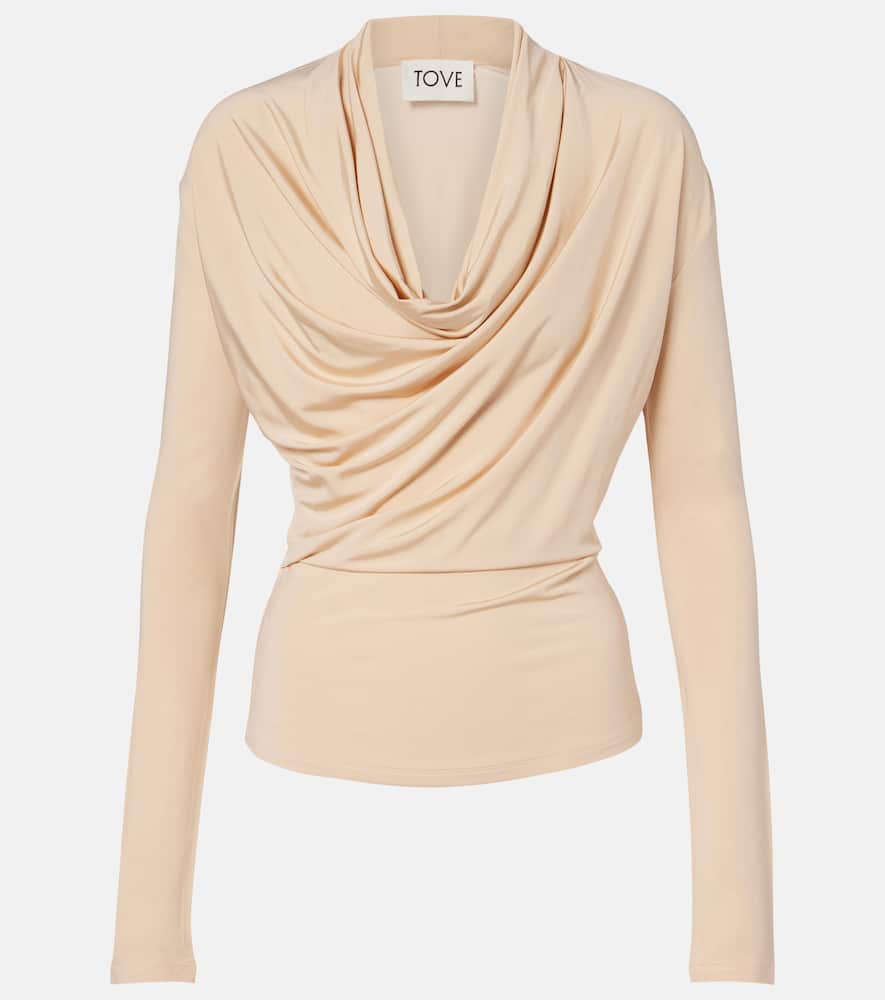 Fina draped jersey top