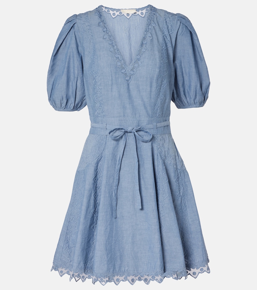 Ulla Johnson Camila Lace Trimmed Cotton Minidress