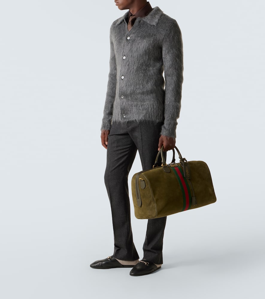 Gucci Twill Shirt With Snap Pocket And Long Sleeves In Brown