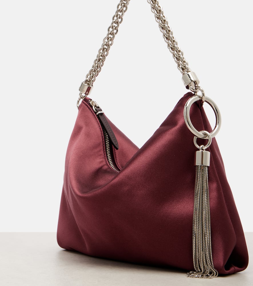 Jimmy Choo Callie Small Satin Clutch In Burgundy