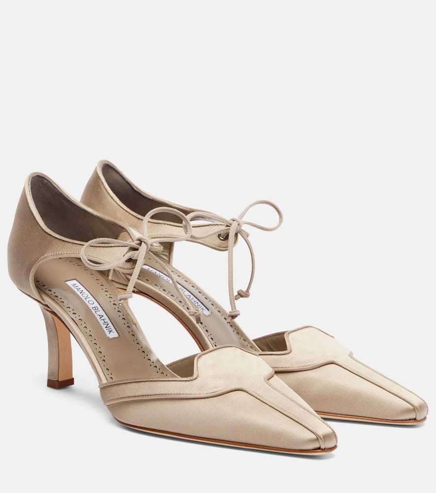 Manolo Blahnik Orata 70 Satin Pumps In Multi