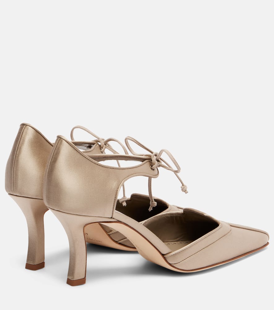 Manolo Blahnik Orata 70 Satin Pumps In Multi