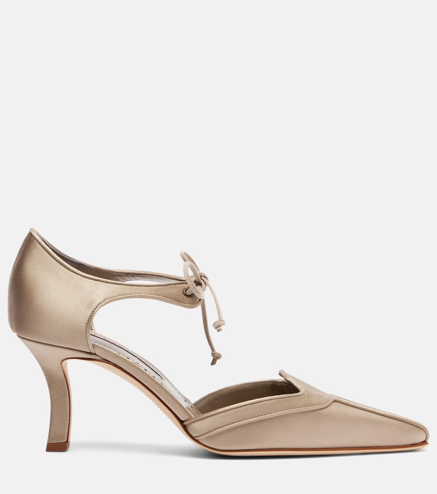 Manolo Blahnik Orata 70 Satin Pumps In Multi