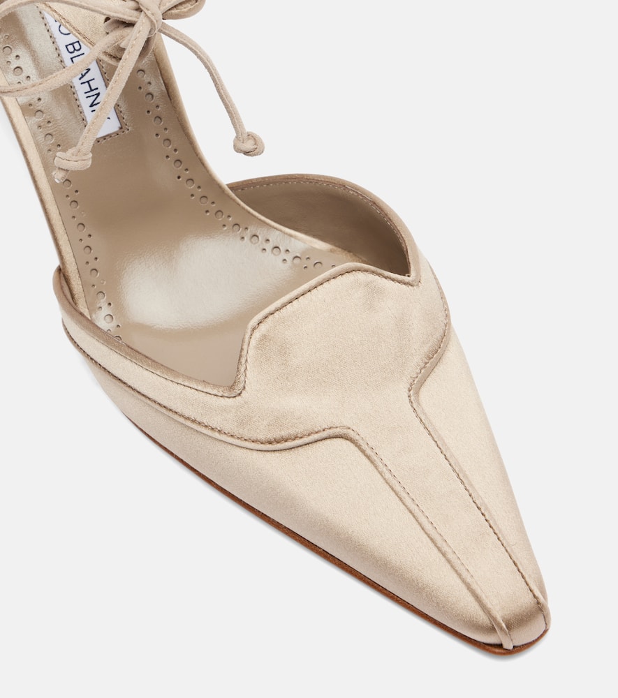 Manolo Blahnik Orata 70 Satin Pumps In Multi