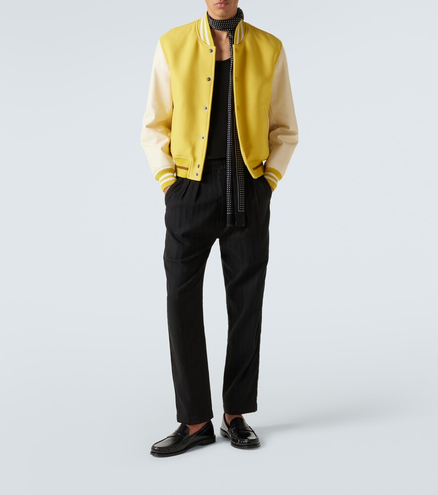  Tom Ford Tom Ford Wool And Leather Varsity Jacket 