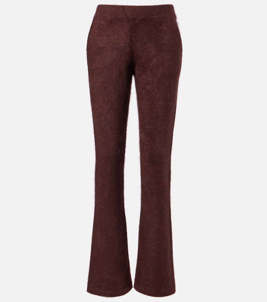 Dorothee Schumacher Fluffy Statement Wool And Cashmere-blend Flared Pants In Brown