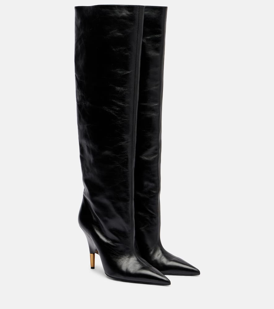 Khaite Bella 100 Leather Knee-high Boots In Black
