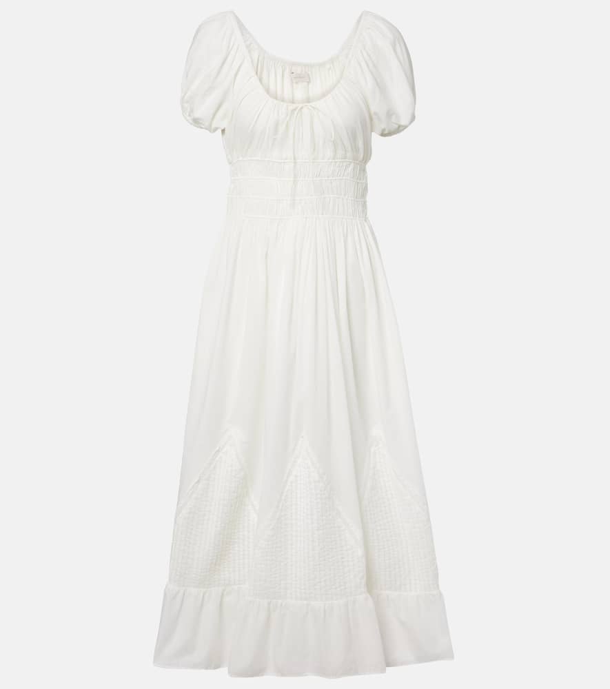 Faithfull Sunniva Cotton Midi Dress In White