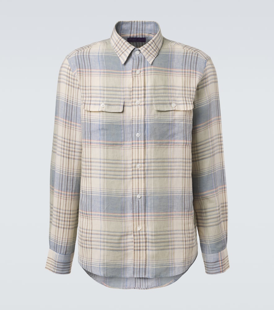 Camicia in lino a quadri