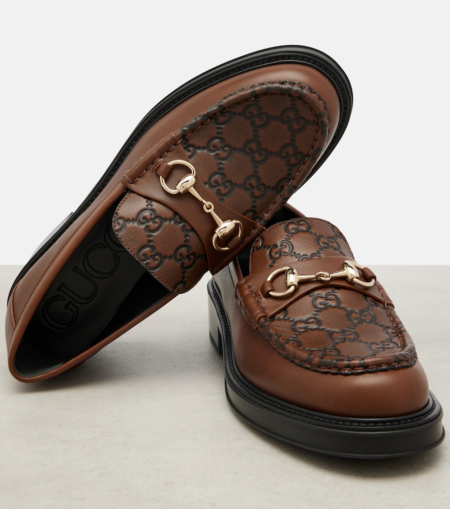  Gucci Gucci Gucci Horsebit Gg Leather Loafers 