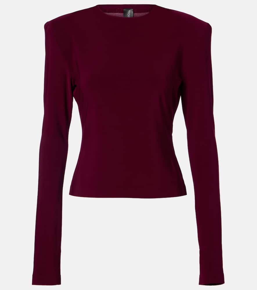 Norma Kamali Jersey Top In Burgundy