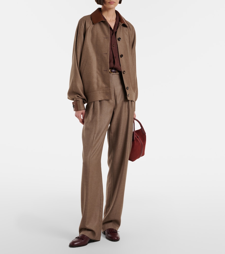 Loro Piana Chad pleated cashmere and silk wide-leg pants