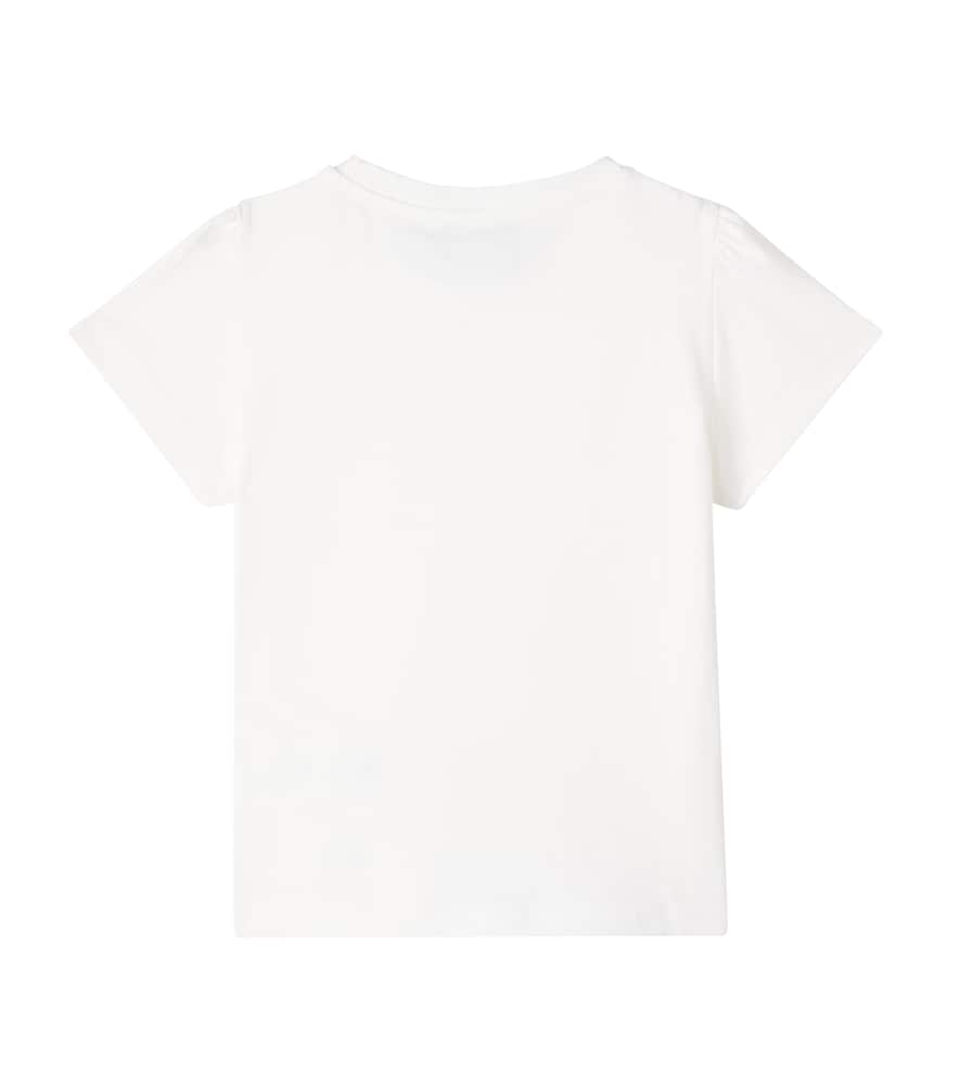 Versace Embellished Cotton Jersey T-shirt In Neutral