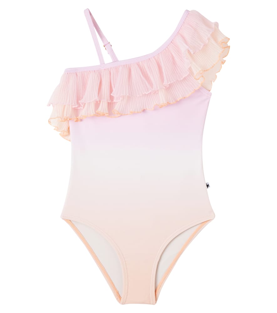 Molo Nilla Ombré Ruffled Swimsuit In Pink