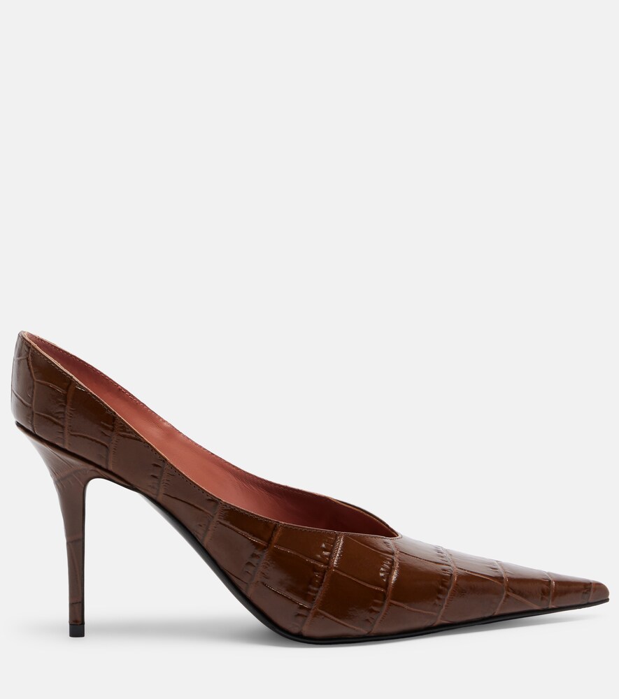  Amina Muaddi Amina Muaddi Anok Croc-effect Leather Pumps 