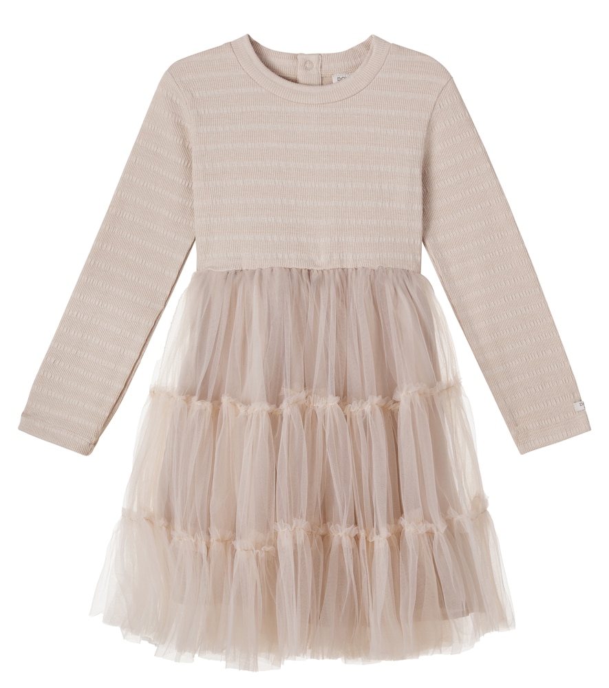 Donsje Beige Aurin Shirred Tulle Dress Y 3/4 - Mytheresa