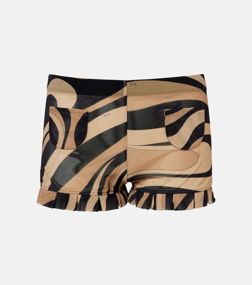 Pucci Marmo ruffled mesh shorts