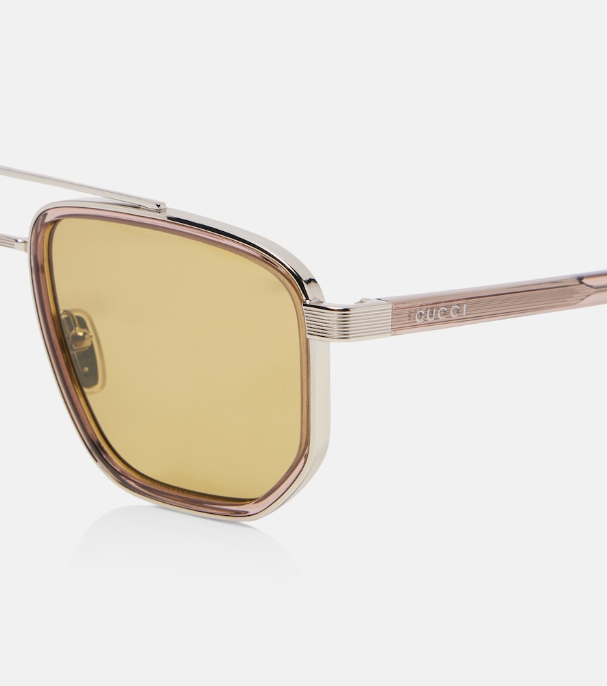  Gucci Gucci Lettering Aviator Sunglasses 