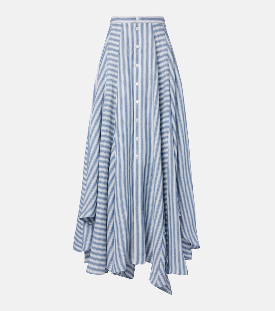 Ralph Lauren Collection Shamus striped linen maxi skirt