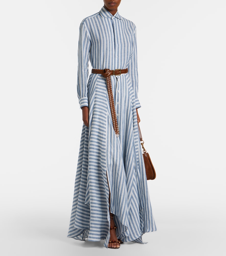 Ralph Lauren Collection Shamus striped linen maxi skirt
