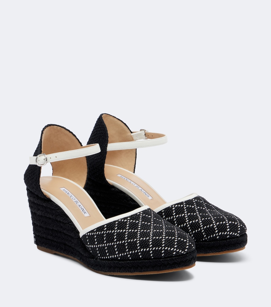 Espadrahi Raffia-Effect Espadrille Wedges