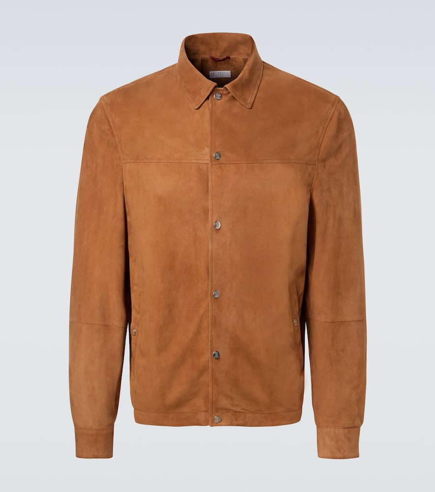 Brunello Cucinelli Men's Brown Suede Jacket UK Size 38 - Mytheresa