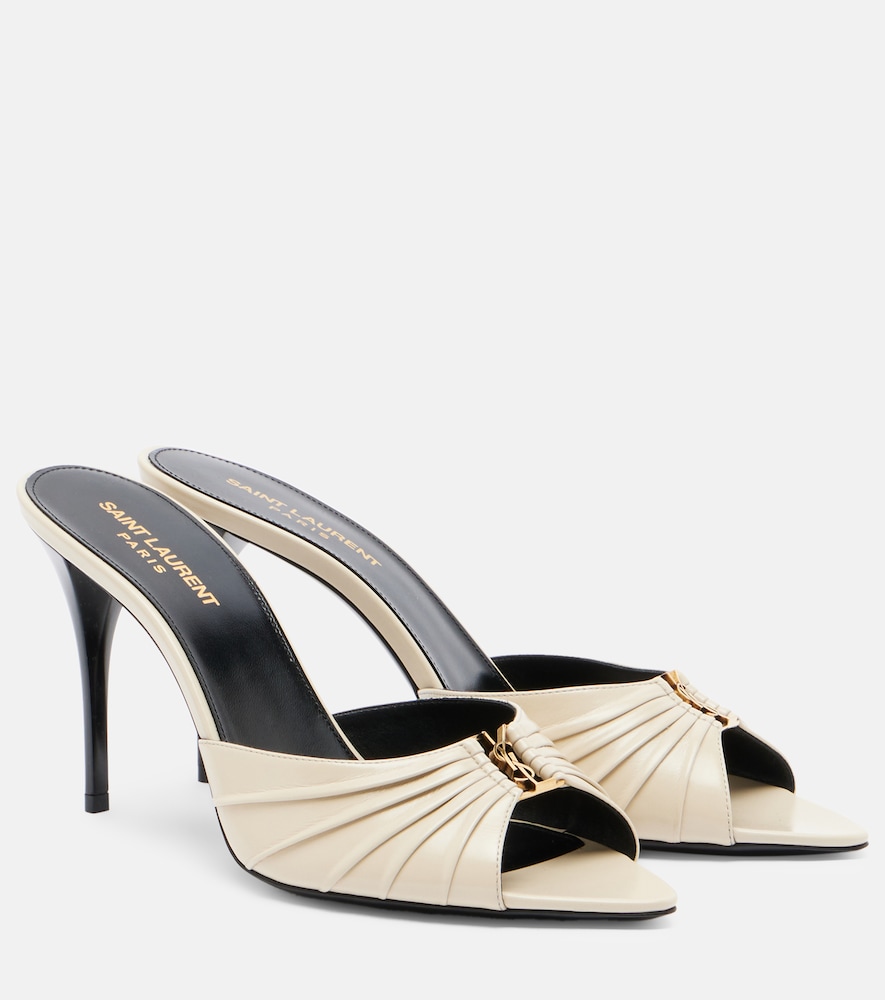 Saint Laurent Babylone Cassandre leather mules - Women's Shoes