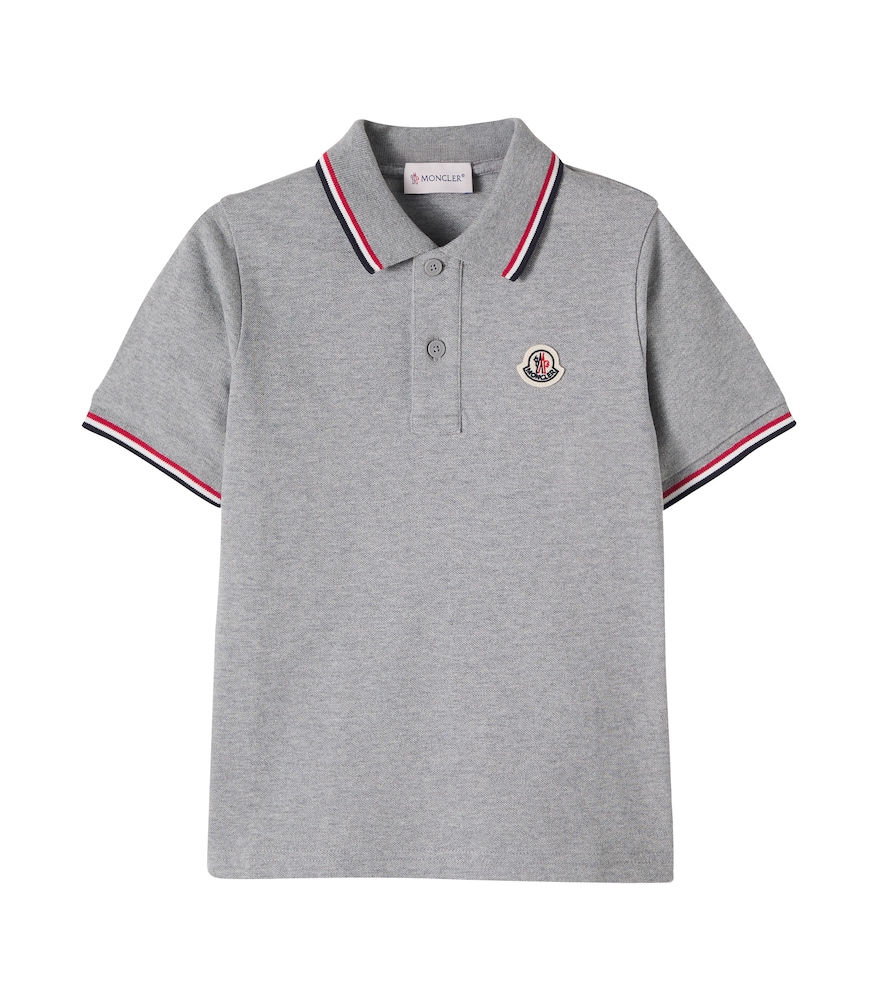 Moncler Enfant Grey Logo Cotton Pique Polo Shirt Y Size 4 - Mytheresa