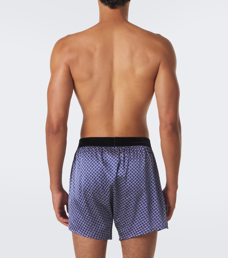 Printed Silk-Blend Boxers