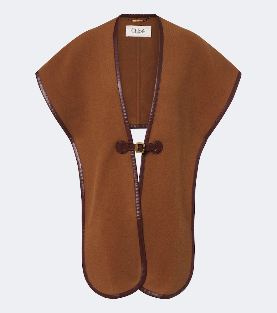 Chloé Schal aus einem Wollgemisch mit Leder