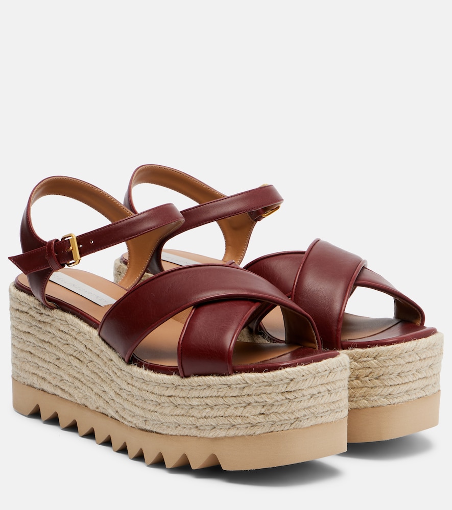 Stella Mccartney Elyse Platform Sandals In Burgundy