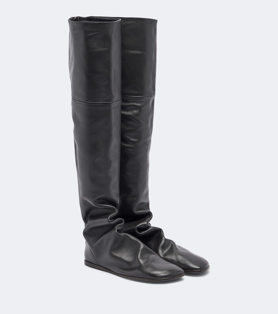 Kniehohe Stiefel Glove aus Leder
