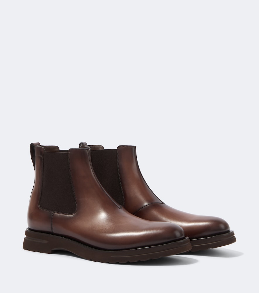Berluti Alessio Leather Chelsea Boots In Brown