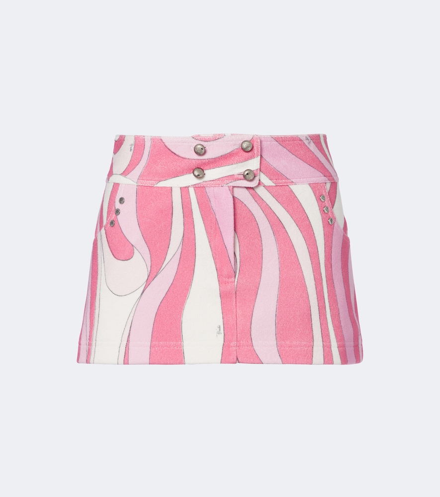 Pucci Marmo Cotton-Blend Terry Miniskirt