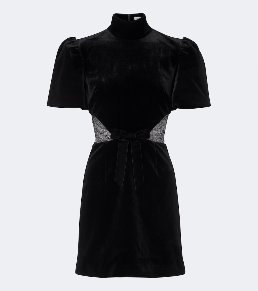 Minikleid Martha aus Samt mit Spitze