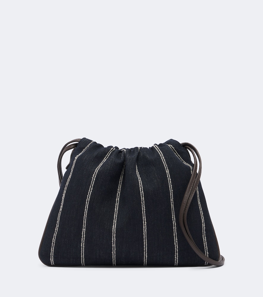 Crossbody Bag Monili aus Canvas mit Veloursleder