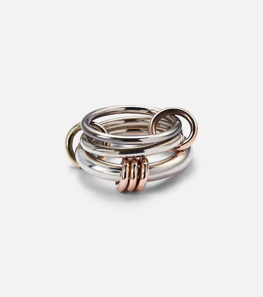 Spinelli Kilcollin Orion Sterling Silver And 18k Gold Linked Rings In Silver