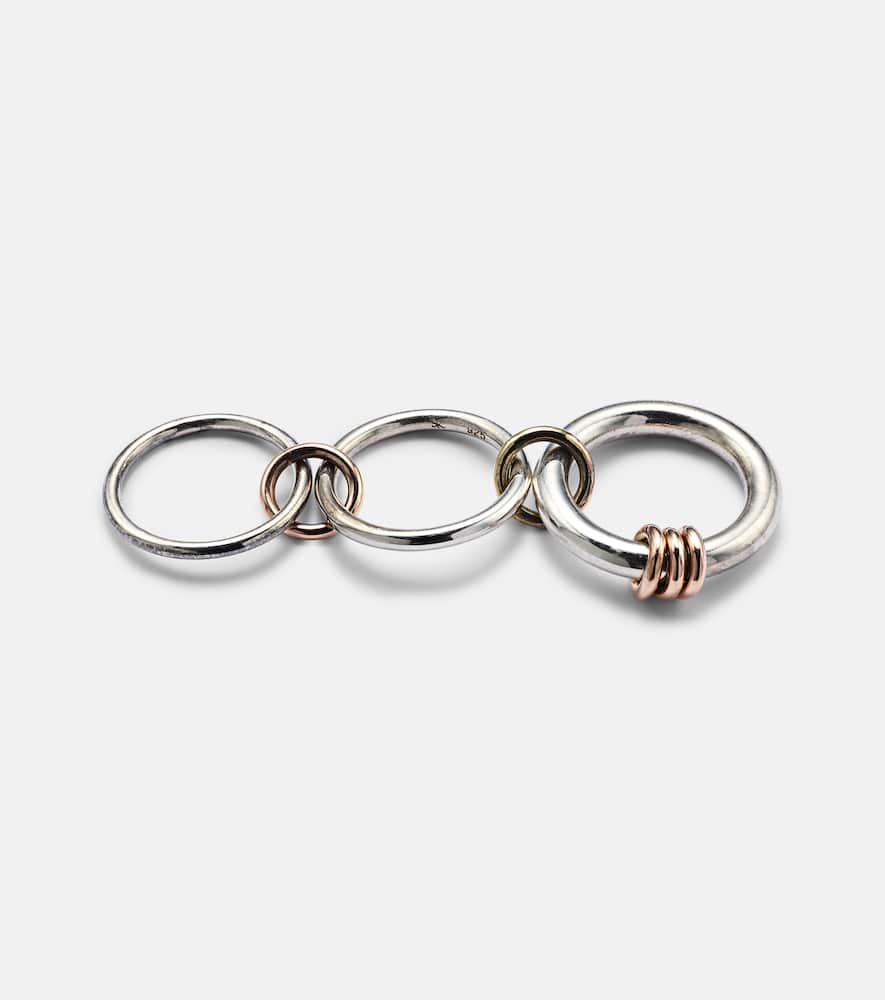 Spinelli Kilcollin Orion Sterling Silver And 18k Gold Linked Rings In Silver
