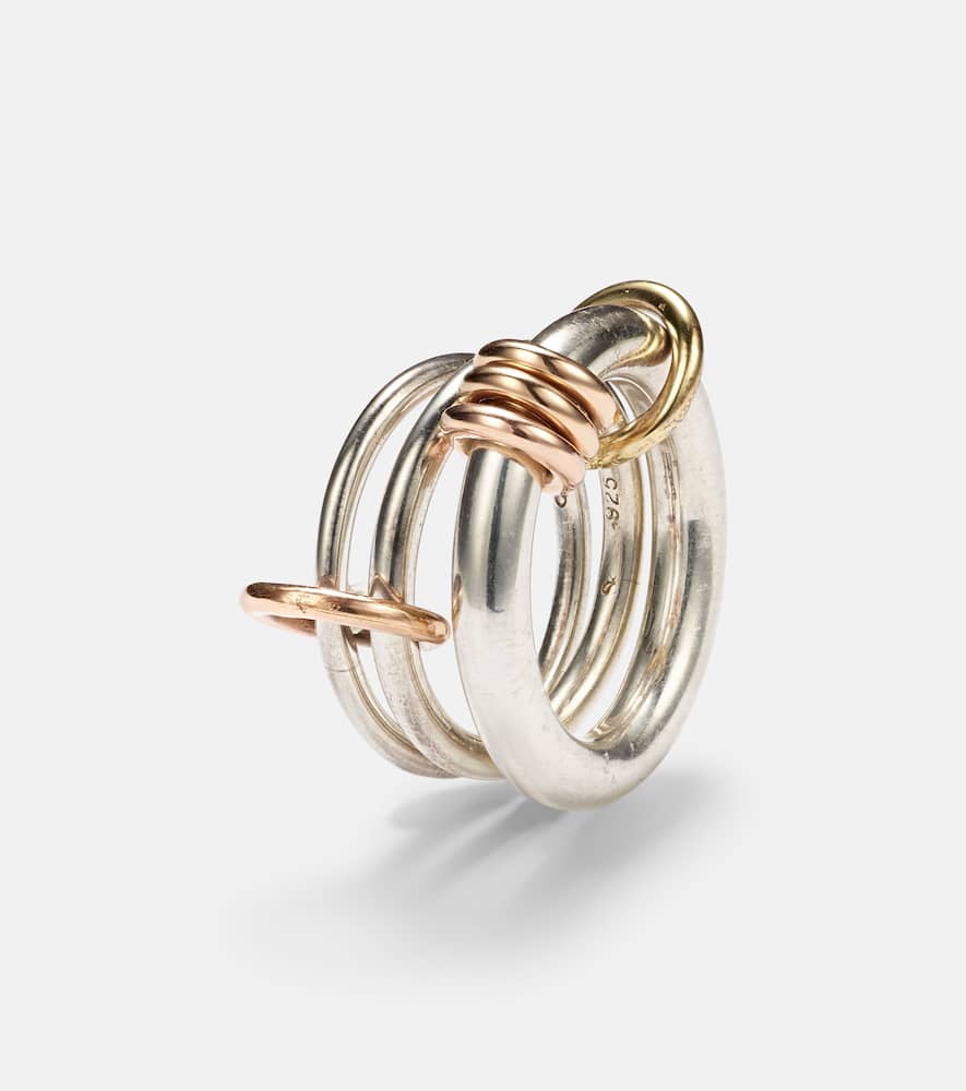 Spinelli Kilcollin Orion Sterling Silver And 18k Gold Linked Rings In Silver