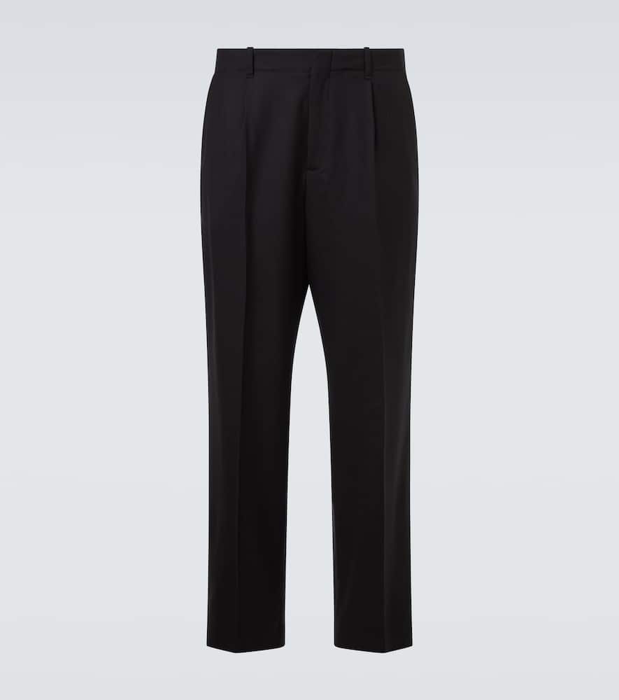 Our Legacy Borrowed Pleated Wool Straight-leg Trousers In Black