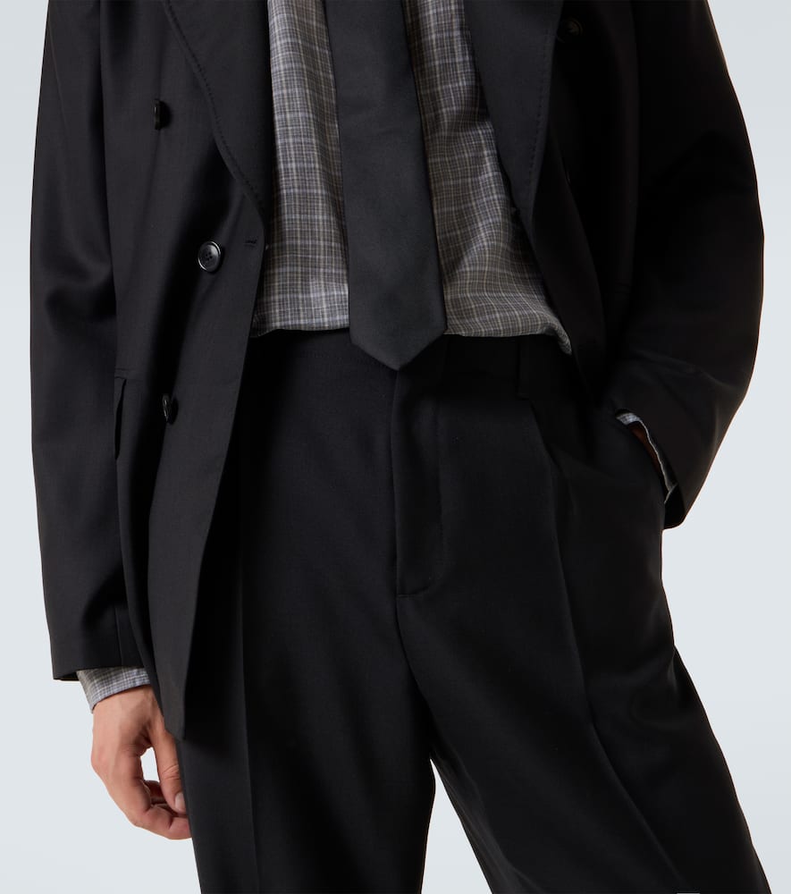 Our Legacy Borrowed Pleated Wool Straight-leg Trousers In Black
