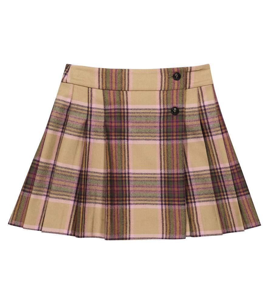 Bonpoint Talissa checked wool skirt