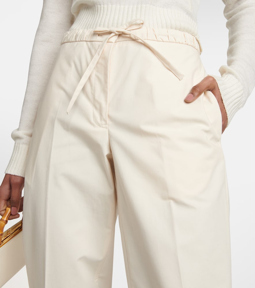 Jil Sander High-rise Cotton Pants In Natural
