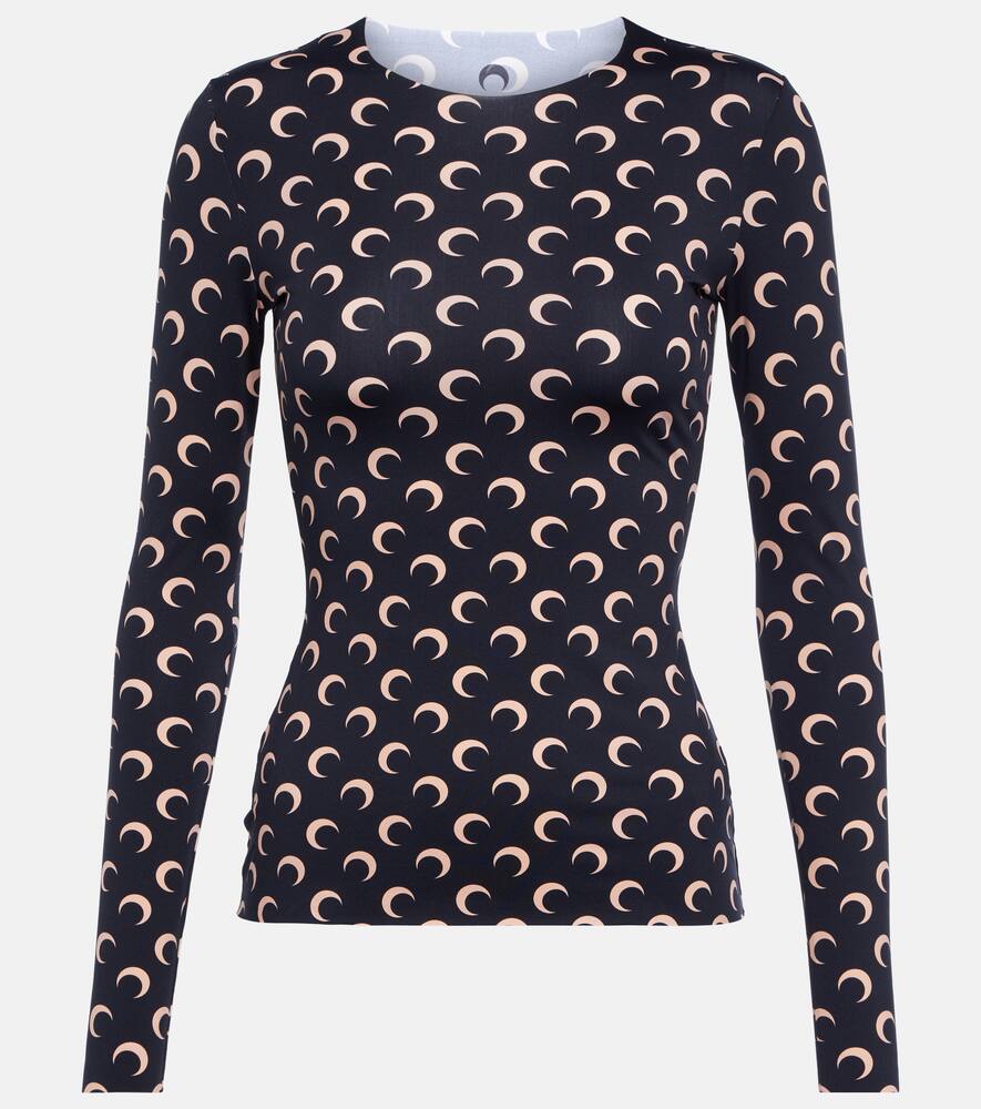 Marine Serre Second Skin printed jersey top