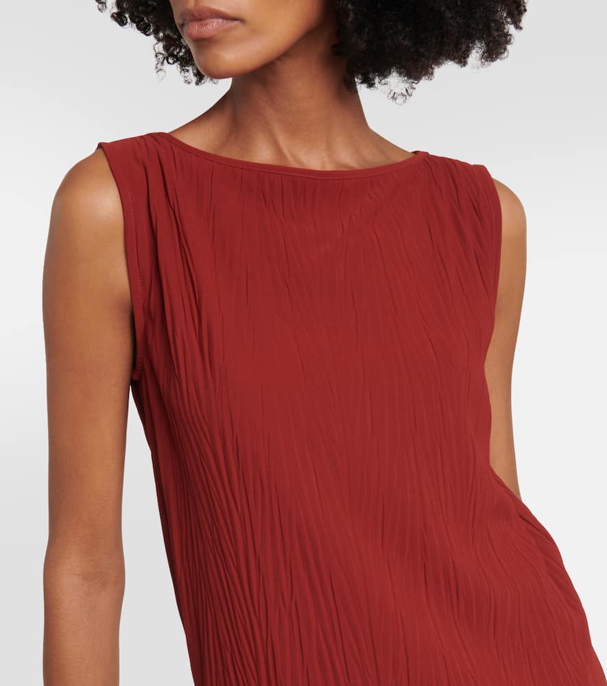 Max Mara Leisure Teulada Pleated Jersey Top In Red