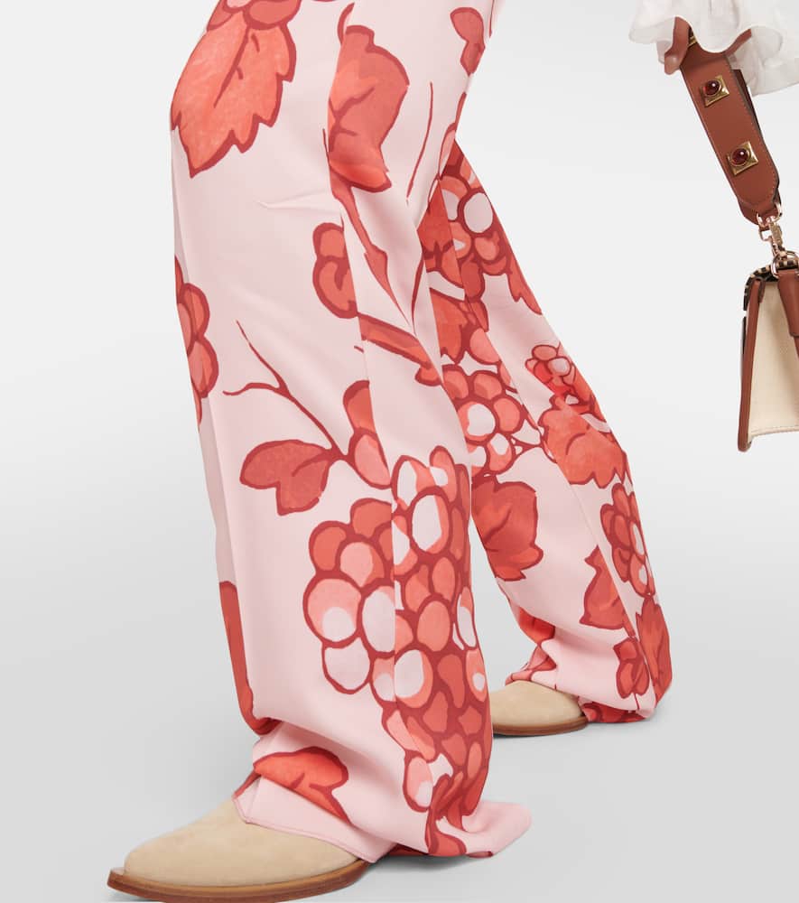 Etro Floral High-rise Pants In Pink