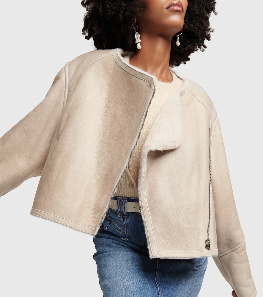  Isabel Marant Isabel Marant Ostya Shearling-lined Leather Jacket 