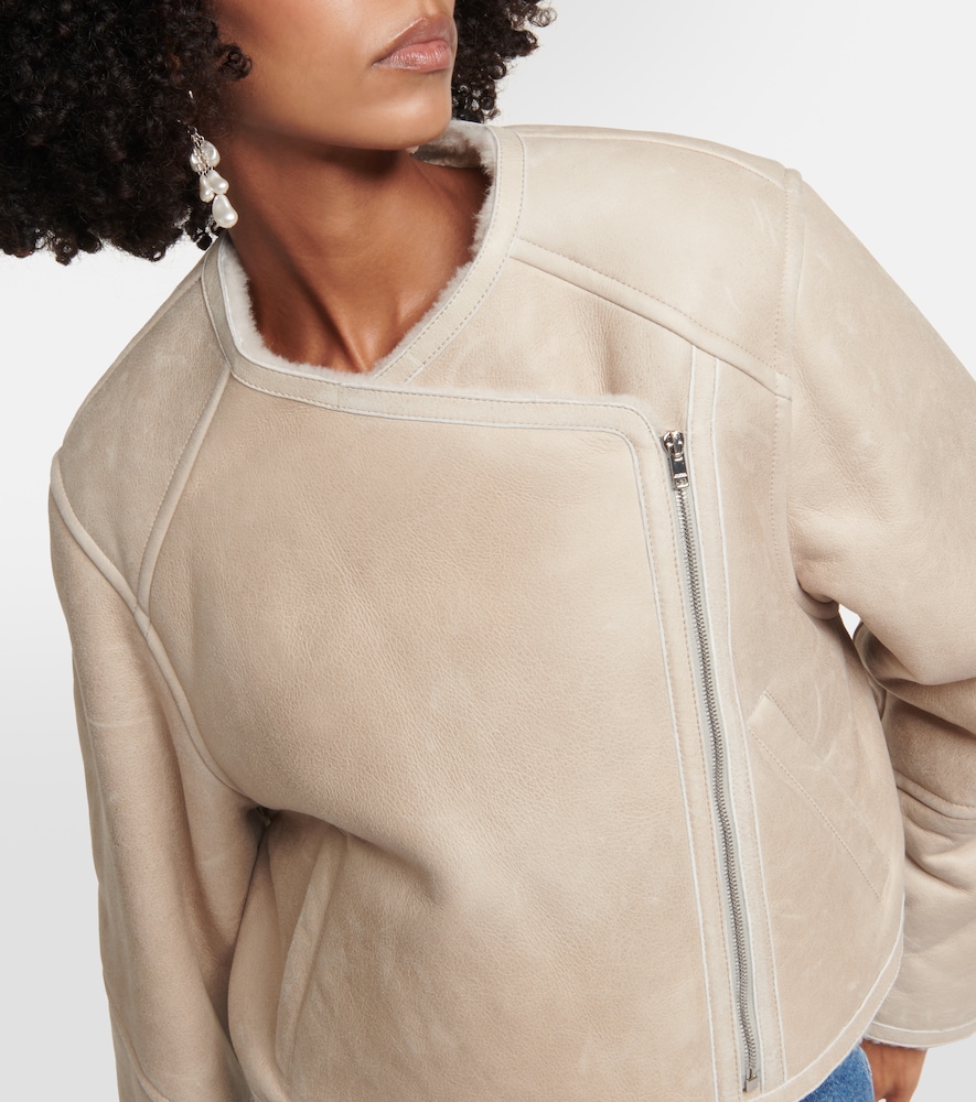  Isabel Marant Isabel Marant Ostya Shearling-lined Leather Jacket 