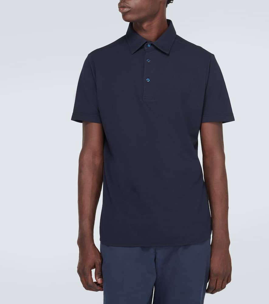 Shop Loro Piana Cotton Polo Shirt In Blue Navy